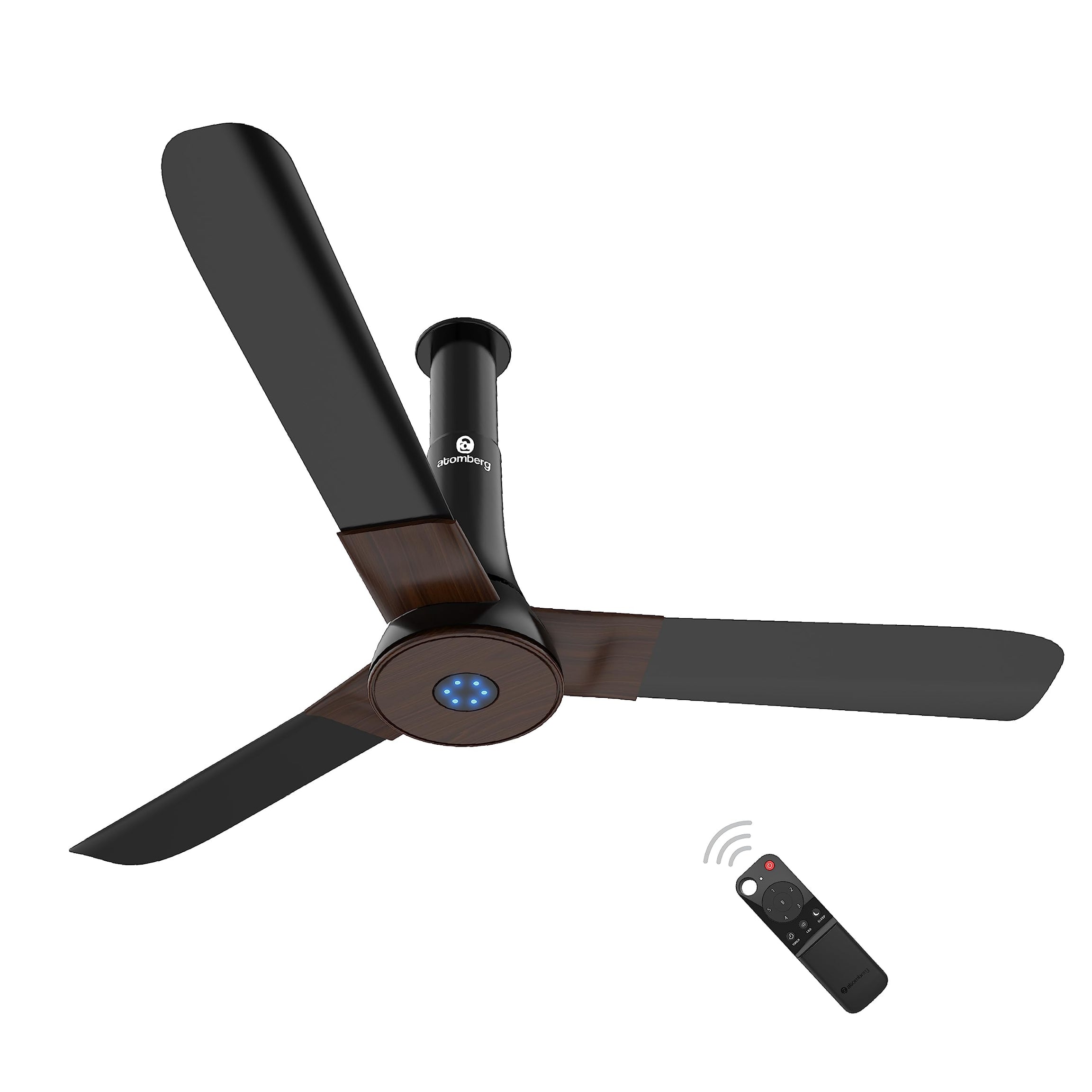 atomberg Studio+ 1200mm BLDC Ceiling Fan with Remote Control | BEE 5 star Rated Energy Efficient Ceiling Fan | High Air Delivery with LED Indicators | 2+1 Year Warranty (Earth Brown)