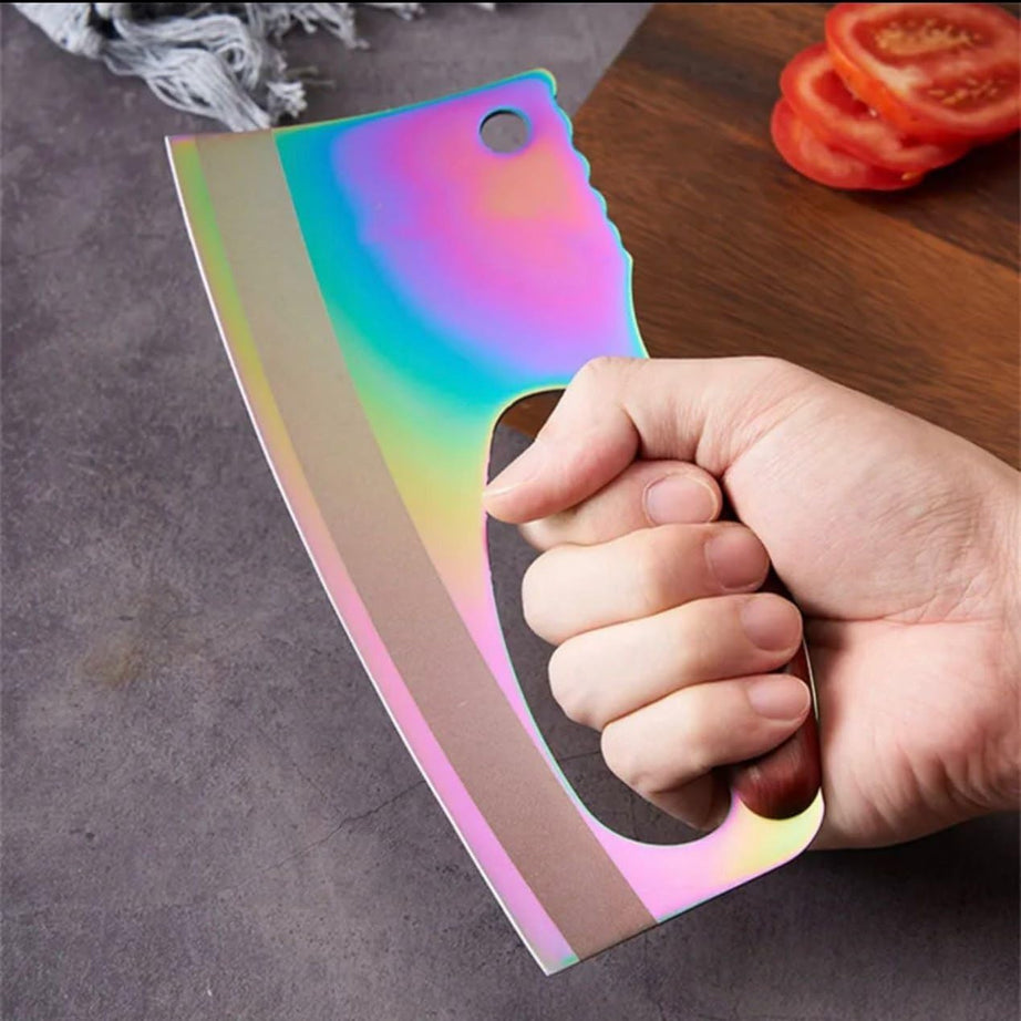 JMAM Steel Chopper Knife Cleaver Meat Cutting in Home Kitchen Restaurant, Non Slip Triple Rivet Handle, High Carbon, Ultra Sharp,Chef Knife for Meat & Vegetable cutter (multicolor, 1)