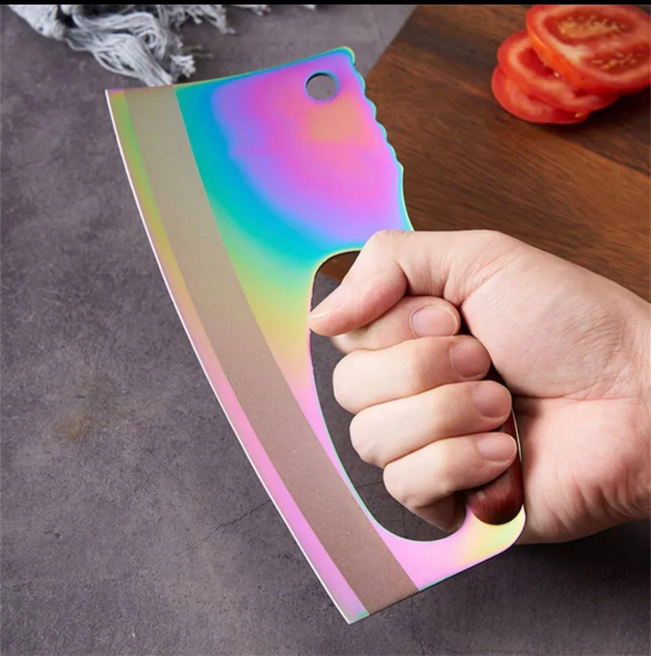 JMAM Steel Chopper Knife Cleaver Meat Cutting in Home Kitchen Restaurant, Non Slip Triple Rivet Handle, High Carbon, Ultra Sharp,Chef Knife for Meat & Vegetable cutter (multicolor, 1)