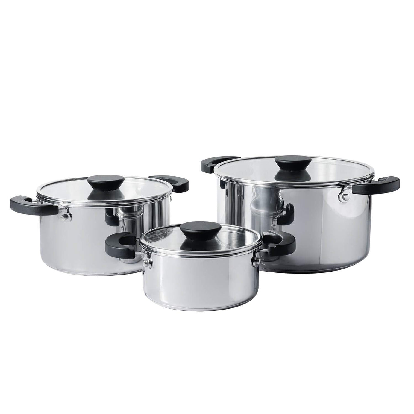 Meyer Kitchen Hacks Nickel Free Stainless Steel 3 Piece Casserole Set | Biryani Pot | Induction Cookware Set | Cooking Pot | Cooking Utensils For Kitchen- 16Cm/ 20Cm/ 24Cm, Grey, 5.5 Liter