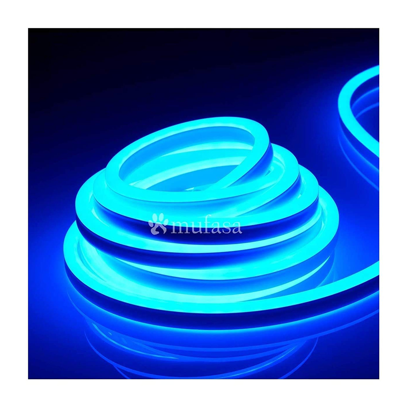 Mufasa LED Neon Light, 8MM Rope Indoor Outdoor Decoration with Connector, Best for Diwali, Festivals 220V AC (NON-ADHESIVE BACK) (Blue) (2 Meter)