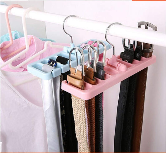 MosQuick® Amazon Finds - Multipurpose Belt Hangers for Wardrobe, Hanging Organizer, scarf organizer for wardrobe Tie Clip multipurpose hanger Storage Solution - Mix Color