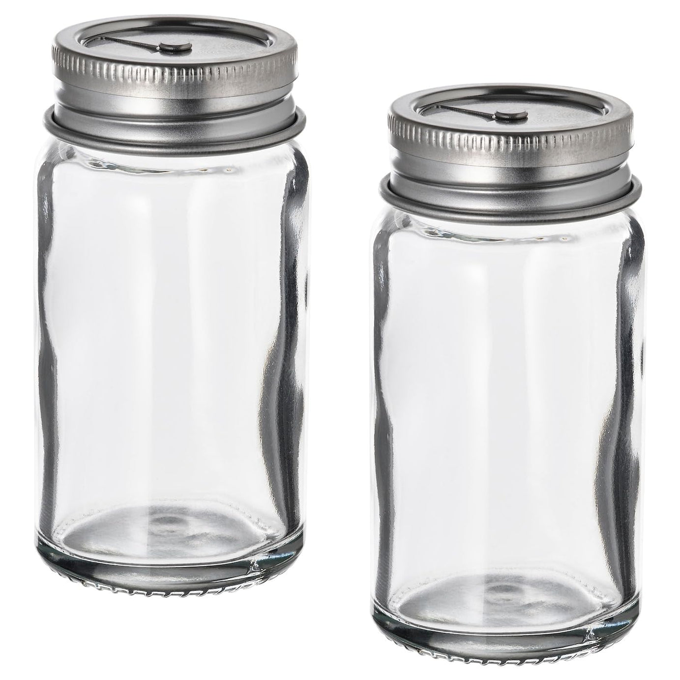 IKEAA CITRONHAJ Salt and Pepper shakers, Clear Glass/Stainless Steel - Pack of 2 (8 cm (3 ¼ "))