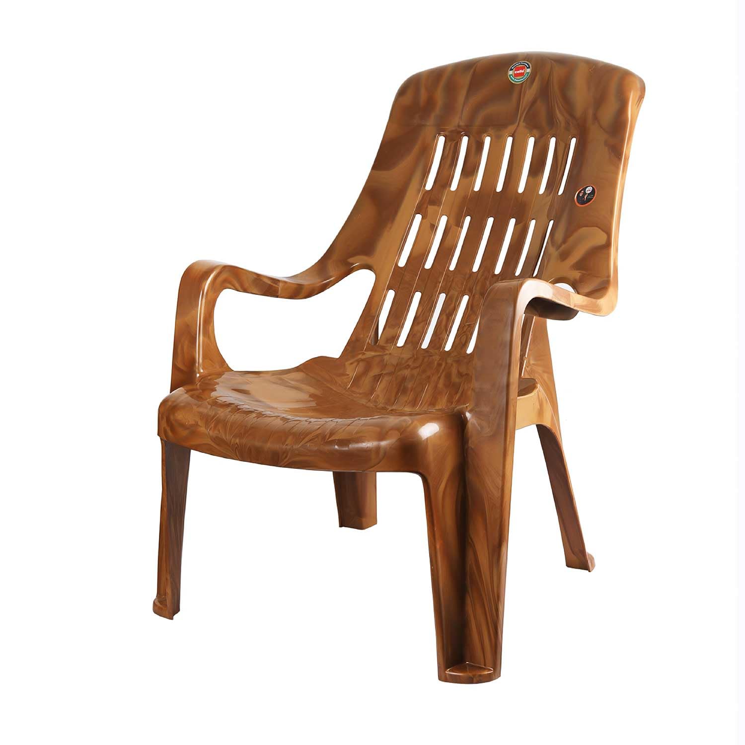 CELLO Comfort Plastic Relaxed Armchair, 1pc(Sandalwood Brown)