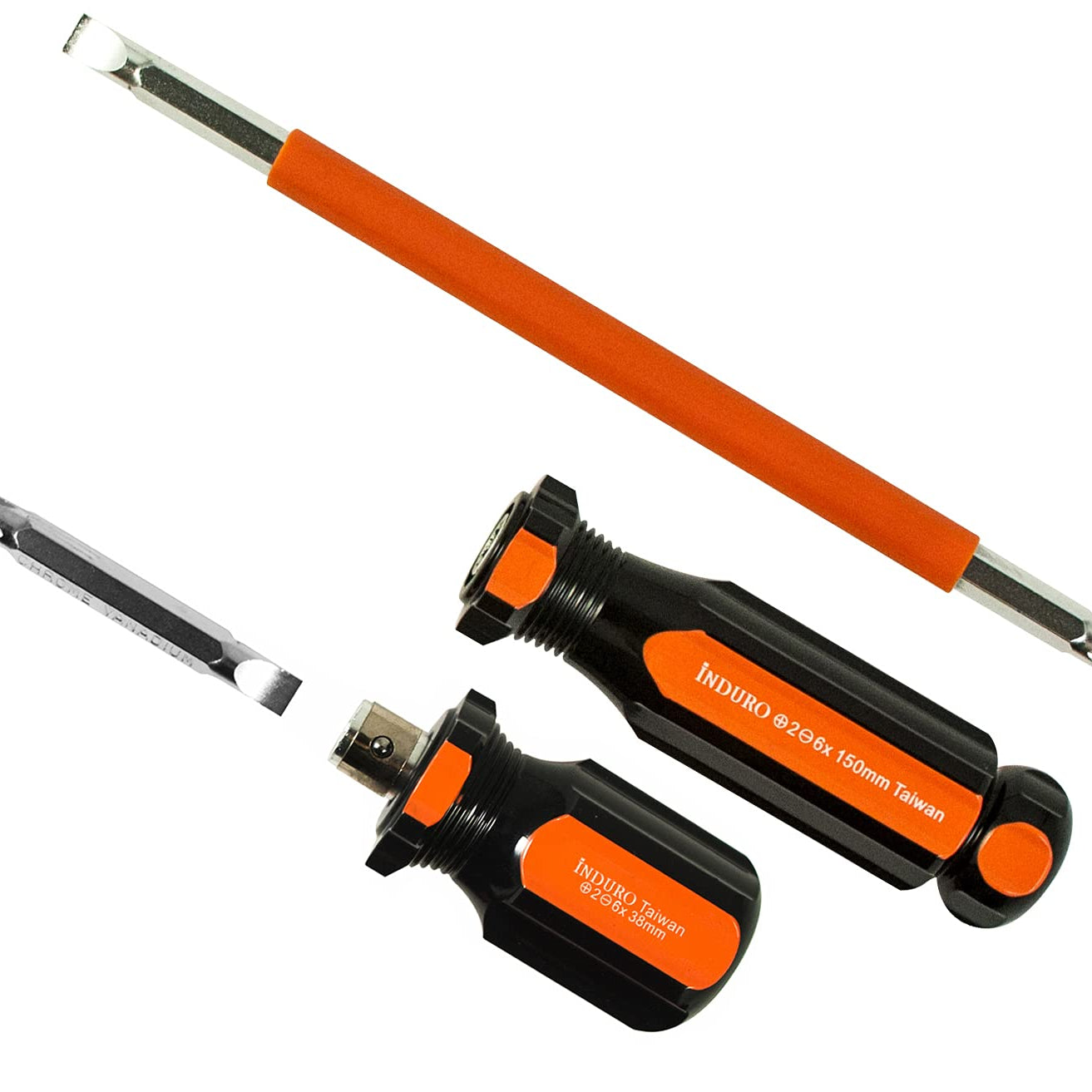 INDURO Screwdriver set 2 IN 1 (38mm, 150mm) Orange/Black