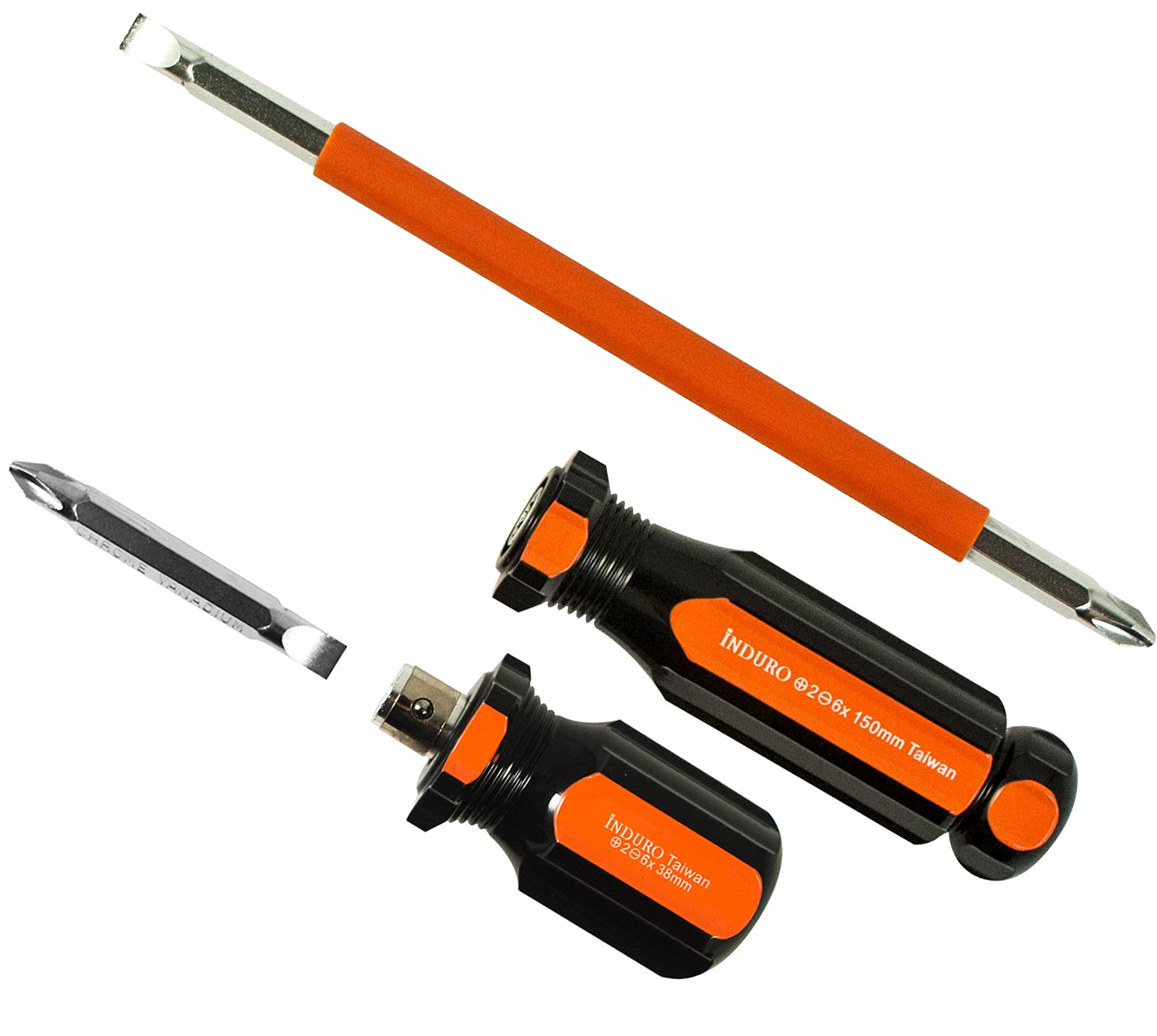 INDURO Screwdriver set 2 IN 1 (38mm, 150mm) Orange/Black