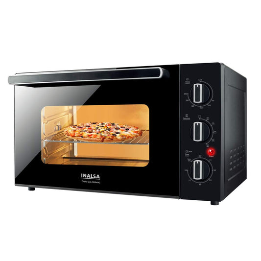 INALSA Premium OTG Oven With Double Glass Door |Capacity 30 Liters |1500W |Rotisserie & Convention Function| Temperature & Timer Selection, 5 Cooking Modes, (Chefs Club 30BKRC)