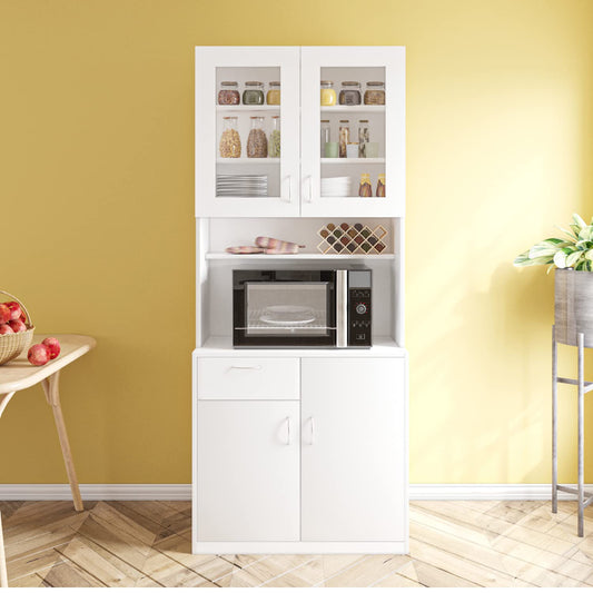 Woodbuzz | Modish 2 Door Crockery Unit | Frosty White