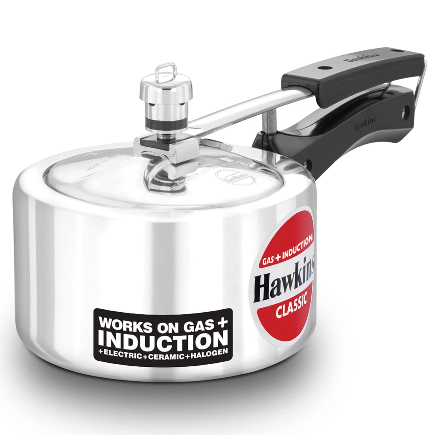 Hawkins 1.5 Litre Classic Aluminium Pressure Cooker, Induction Inner Lid Cooker, Pan Cooker, Best Cooker, Silver (ICL15)