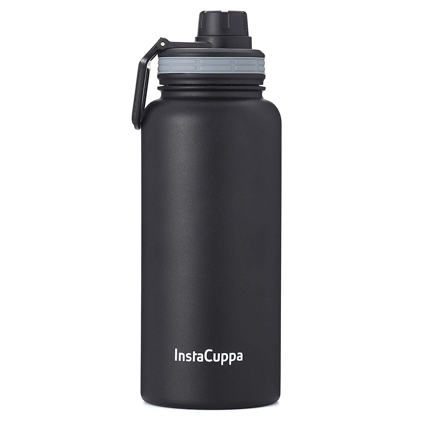 InstaCuppa Insulated Water Bottle 1000 mL, Double-Wall Thermosteel Flask, Vacuum Insulated Stainless Steel | Retains Hot and Cold Temperatures, Black