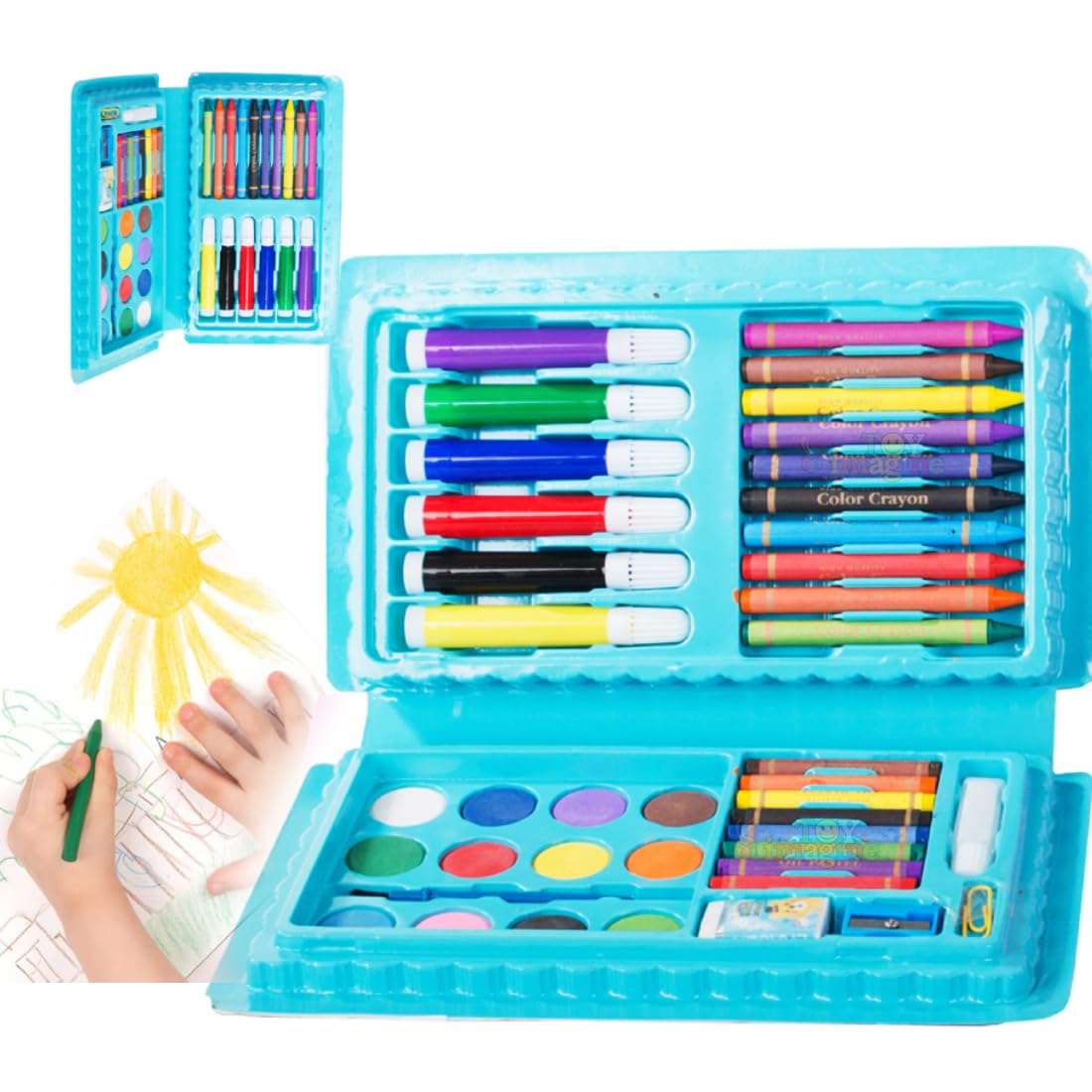 Toy Imagine Color Set For Kids Drawing Doodle Sketch Crayon Painting Water Paint Art Set Colour Kit. (Colour Set 42)