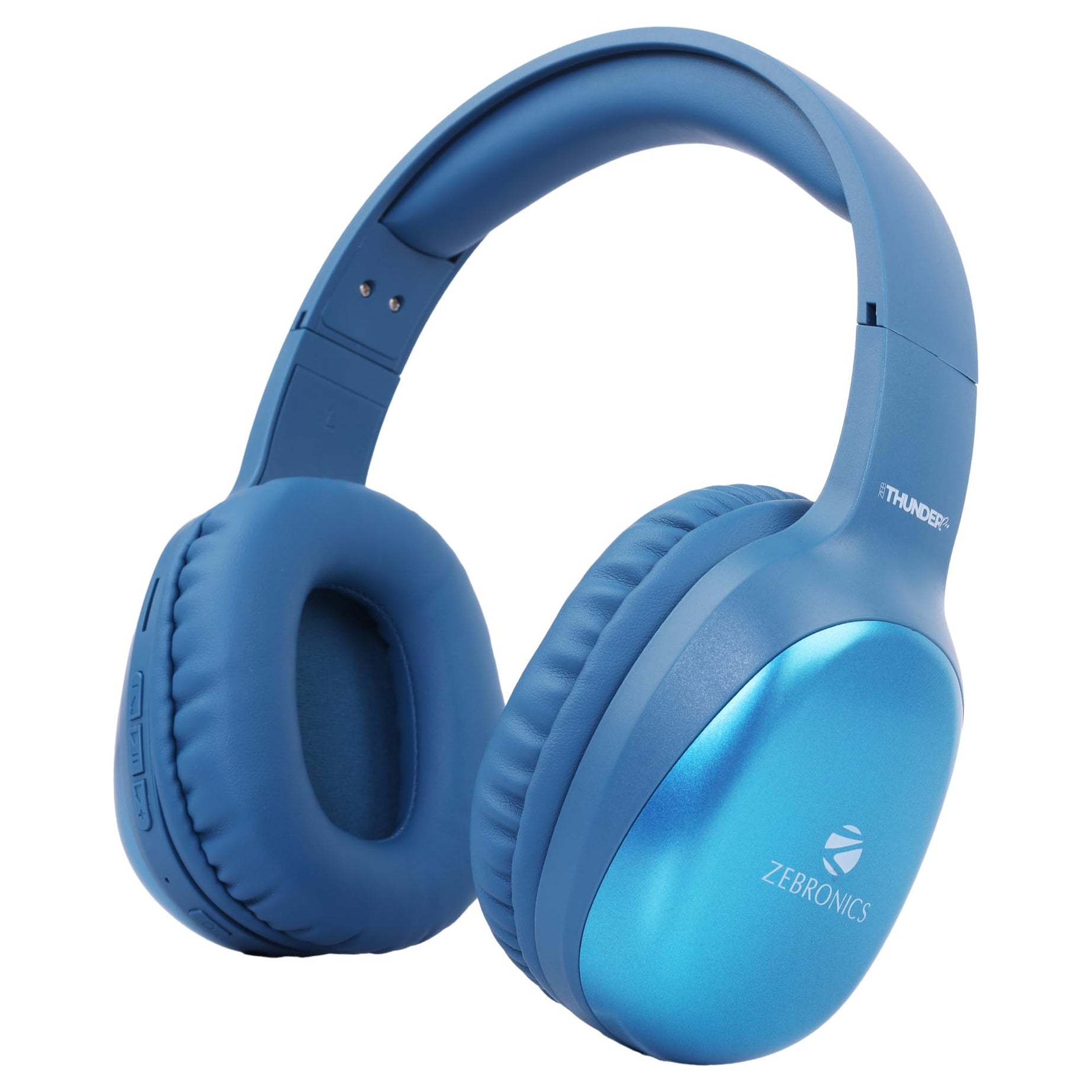 ZEBRONICS THUNDER PRO Wireless Headphone with Dual Pairing, Gaming Mode, ENC, Bluetooth, Call Function, Aux, Micro SD, Voice Assistant, Deep Bass, Up to 60h backup (Blue)