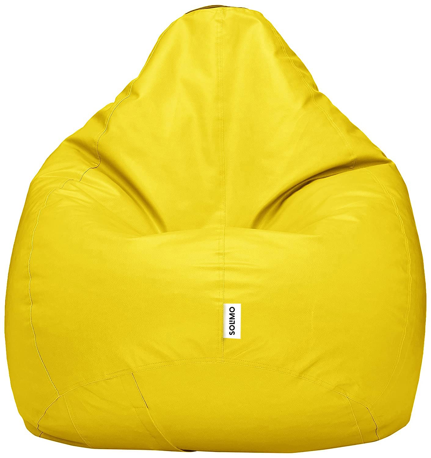 Amazon Brand - Solimo XXXL Bean Bag Cover (Yellow)(Faux Leather)