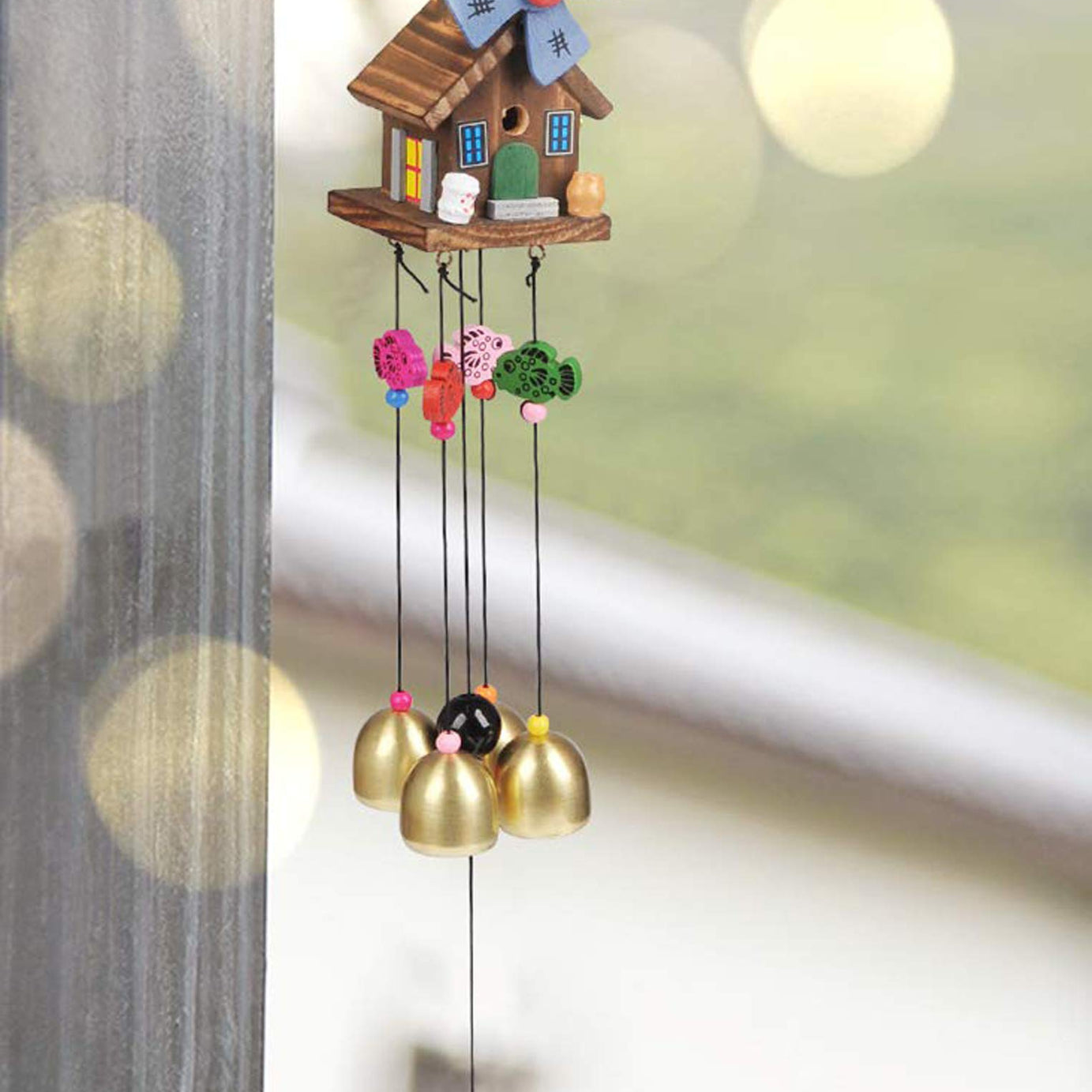 TIMESETL Wood Coper Wind Chime for Home Bedroom Balcony garden Etc.. for (Decorate Item)