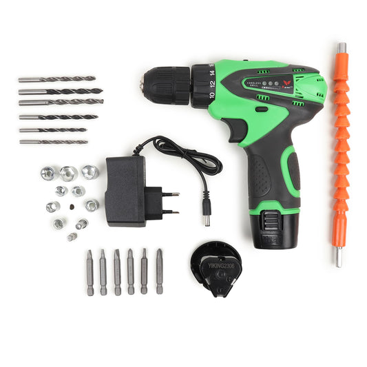 DARIMI YIKING 12V Cordless Drill Machine Kit for DIY & Home Projects - Includes 2 Batteries