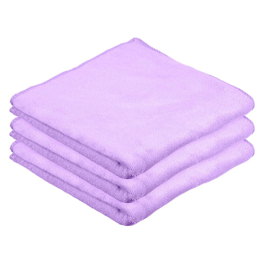 Kuber Industries Cleaning Towel | Reusable Cleaning Cloths for Kitchen | Duster Towel for Home Cleaning | 400 GSM Cleaning Cloth Towel for Car | Bike | 50x70 | Pack of 3 | Purple