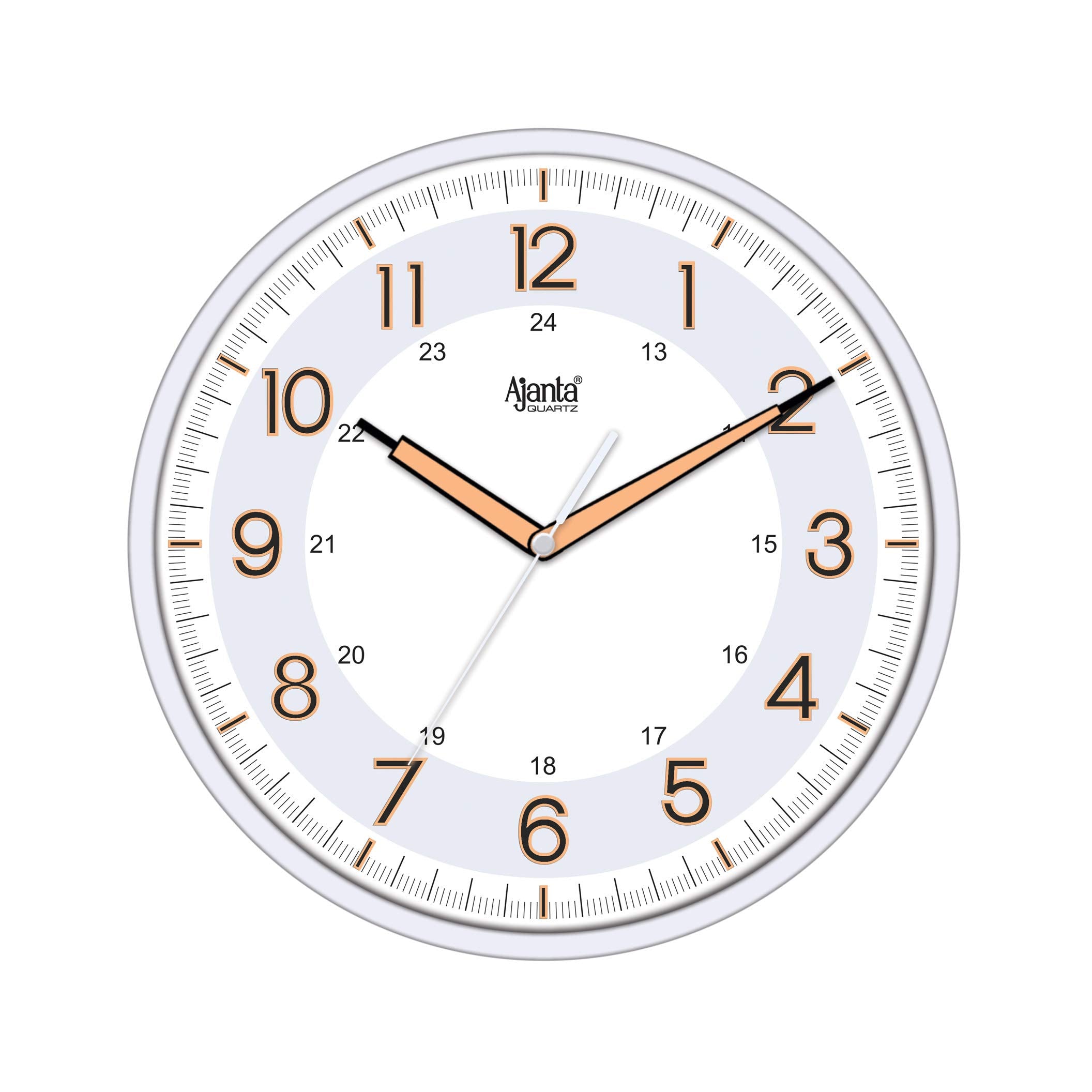 Ajanta Wall Clock Night Glow Clock Radium Clock(310x44x310mm) (Pearl White)