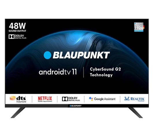 Blaupunkt CyberSound G2 Series 108 cm (43 inch) Full HD LED Smart Android TV 2023 Edition with Dolby Digital Plus & 48 W Sound Output (43CSG7105)