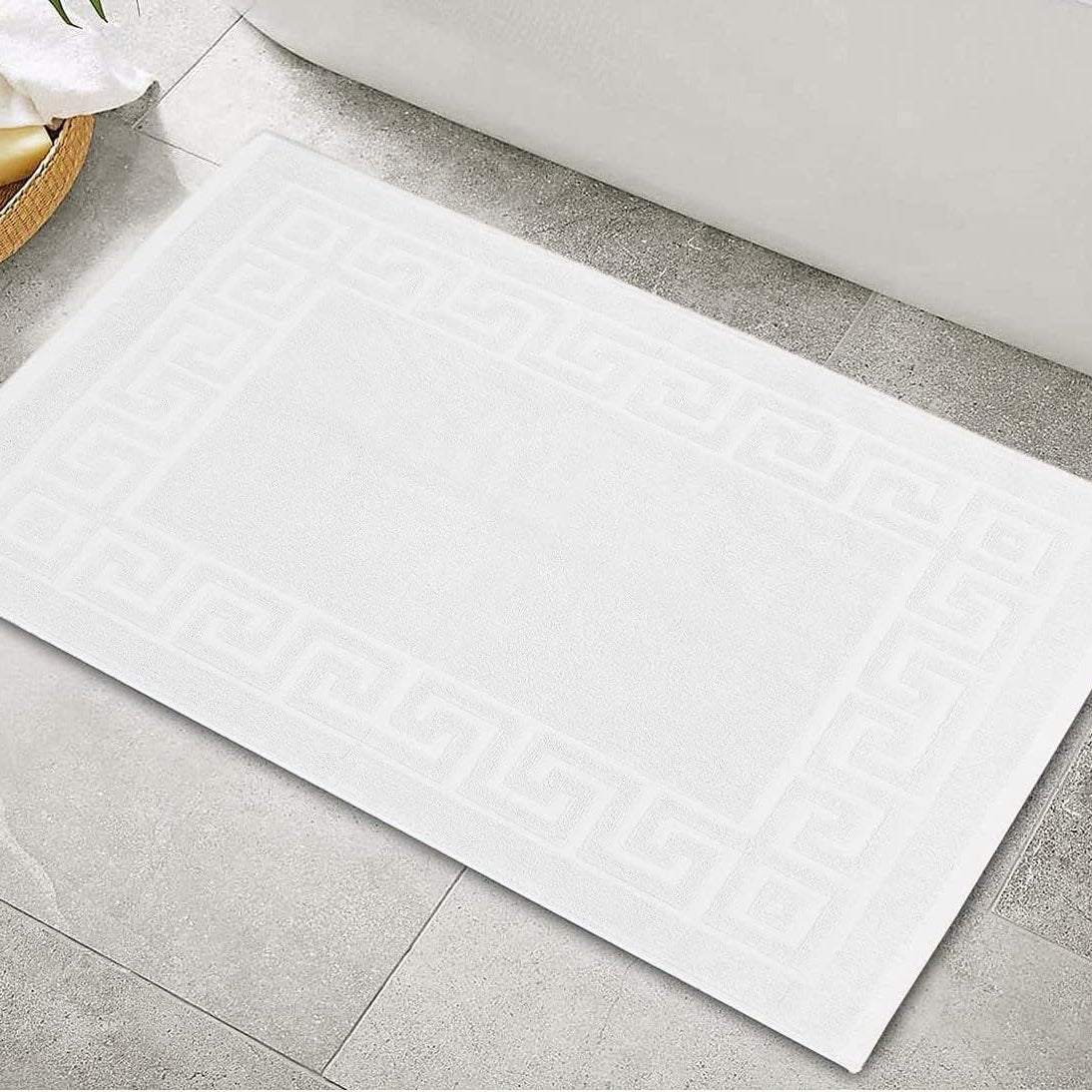 AYUS 780 GSM Pure Cotton Bath/Door Mat Luxury Hotel & Spa Quality, Ringspun Cotton, Maximum Softness & Absorbency 30 x 20 (in Inches)/(51 x 76 cm)(White)