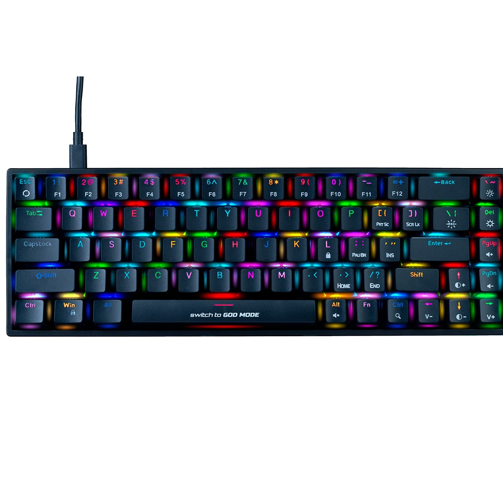 Cosmic Byte CB-GK-23 Artemis 68Key Per Key RGB Wired Mechanical Keyboard with Outemu Blue Switches and Software (Black)