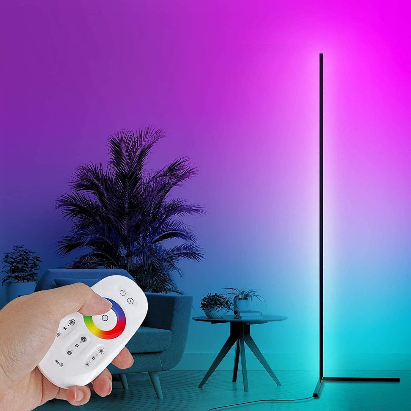 LOOKMINT Smart LED Floor Lamp, 165cm, 16 Million Colour Changing Standing RGB Corner Light with Music Sync, Remote, DIY Mode & Timing, Modern Mood Lighting for Living Room