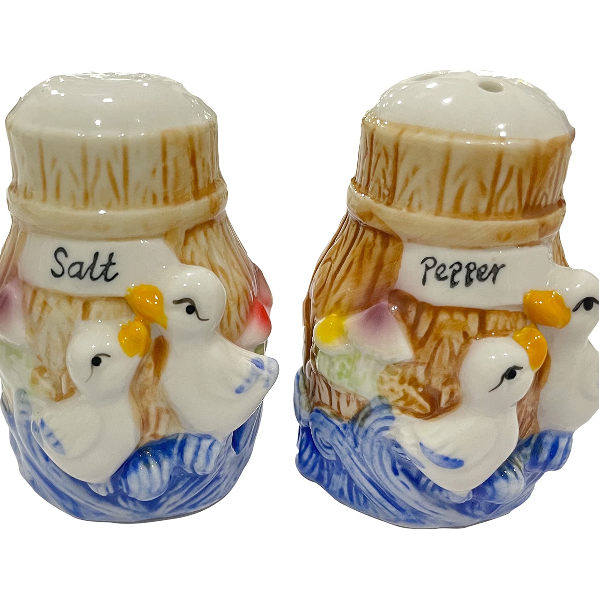 Shopster Adorable Duck Ceramic Salt and Pepper Shakers Cruet for Kitchen and Dining Table, 2 Piece Set