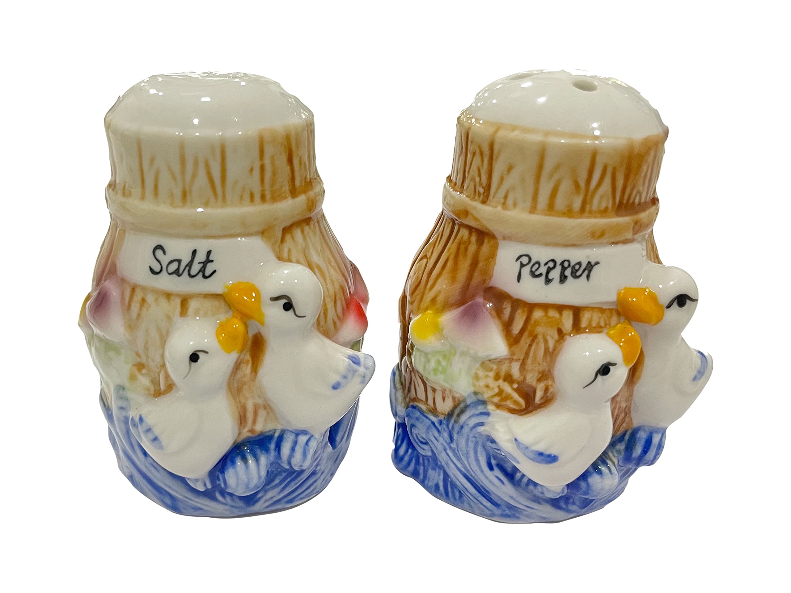 Shopster Adorable Duck Ceramic Salt and Pepper Shakers Cruet for Kitchen and Dining Table, 2 Piece Set