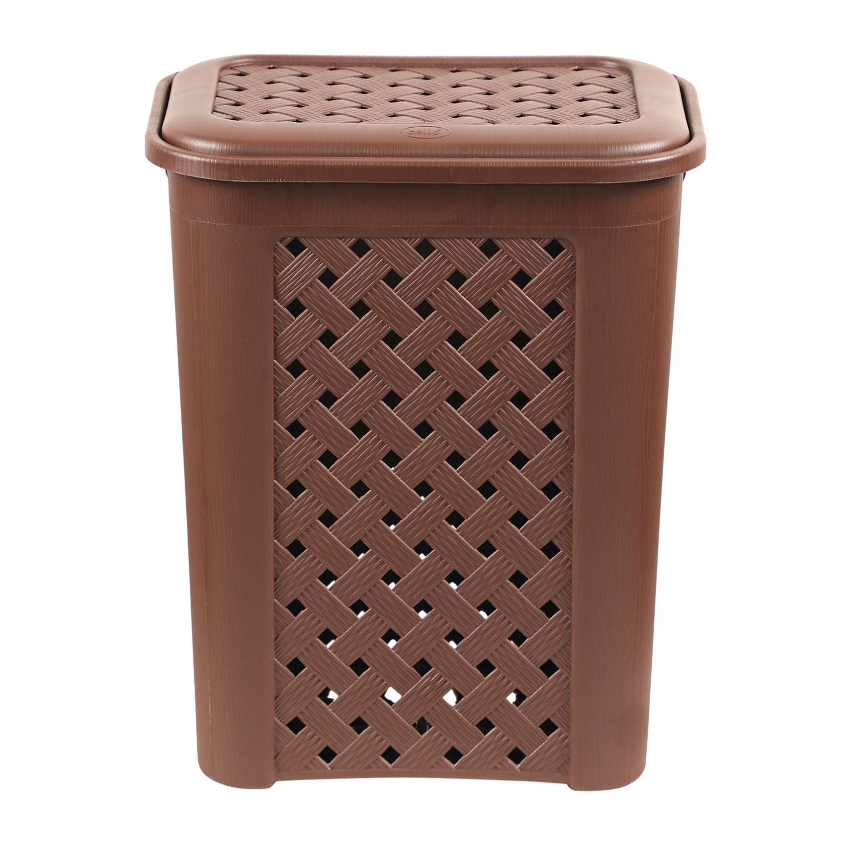 CELLO Classic Plastic Laundry Bag/Basket, 50 Litres, Brown, 33.274 Centimeters, 54.864 Centimeters, 54.9 Centimeters