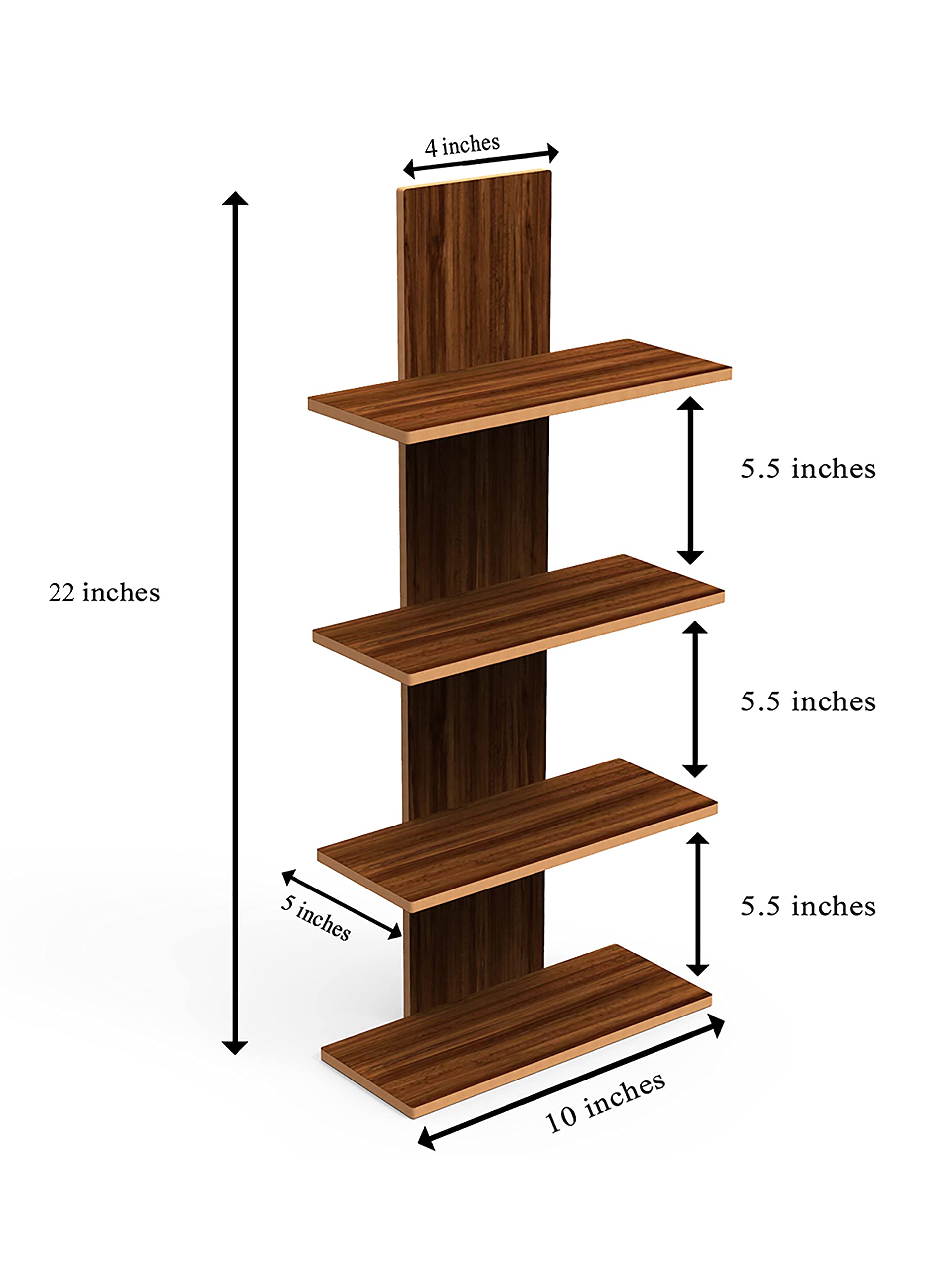 Home Sparkle Utility Column Spine Floating Wall Shelf for Living Room, Wall Mounted Shelf for Home décor, Ideal for Decoration & Storage (Dark Brown)