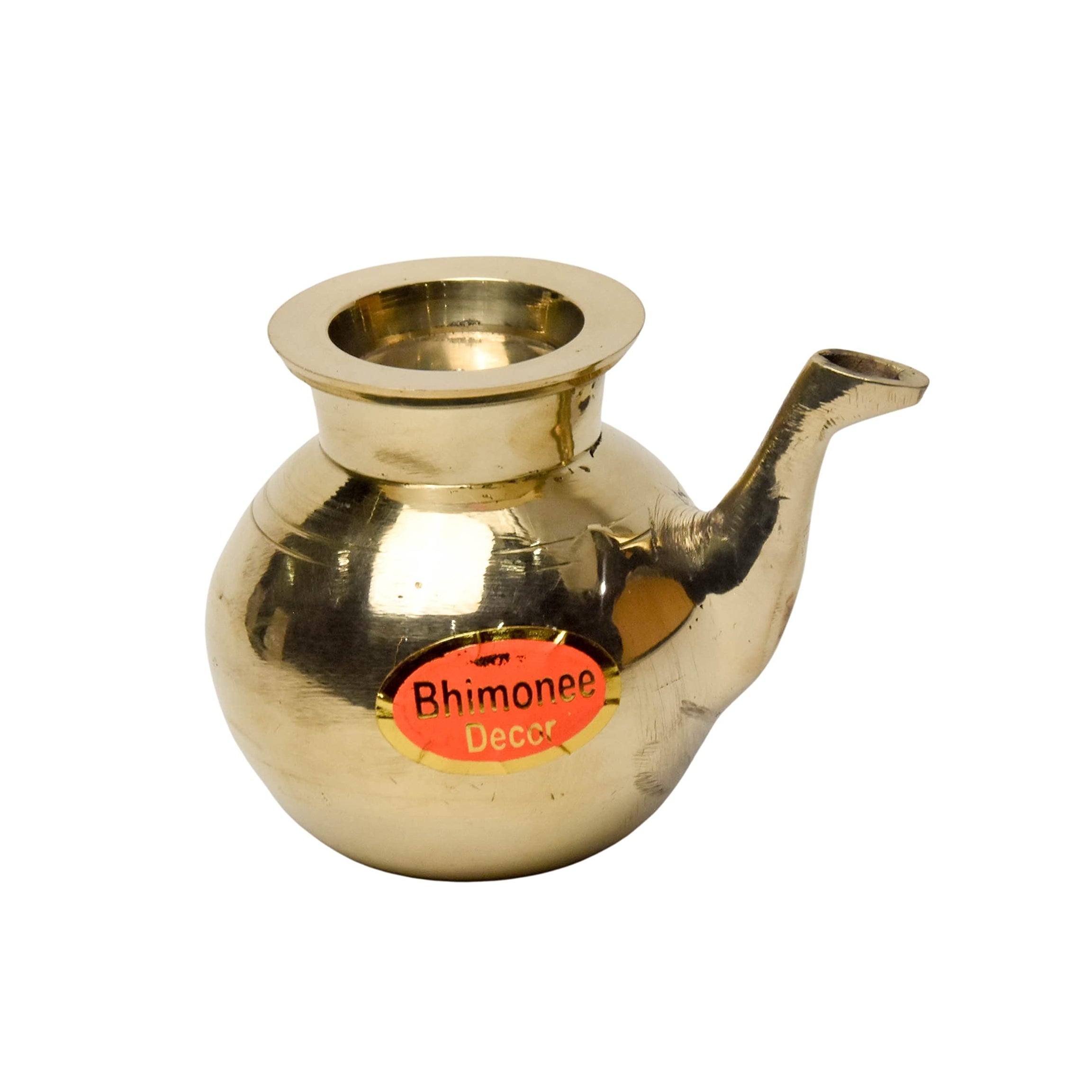 Bhimonee Decor Brass Gokarna Kindi| Lota| Lutiya| Pooja Kalash for Pooja Room Decor, 3 inches, 220gm