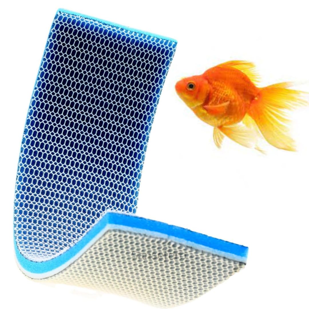 8 Layer High Density Filter Cotton Reusable Aquarium Filter Nano Gel Free Aquarium Filter Pad for Fish Tank with Cuttable for Aquarium/Pond Filteration (40 x 15 Cm) 8D Random Colour