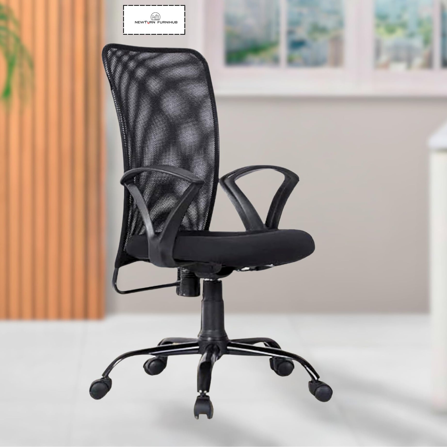 NEWTURN Sigma (Diy) Office Revolving Mesh Chair With Spacious Seat Computer Chair Study Workstation Office&Home With 1 Years Warranty,Black