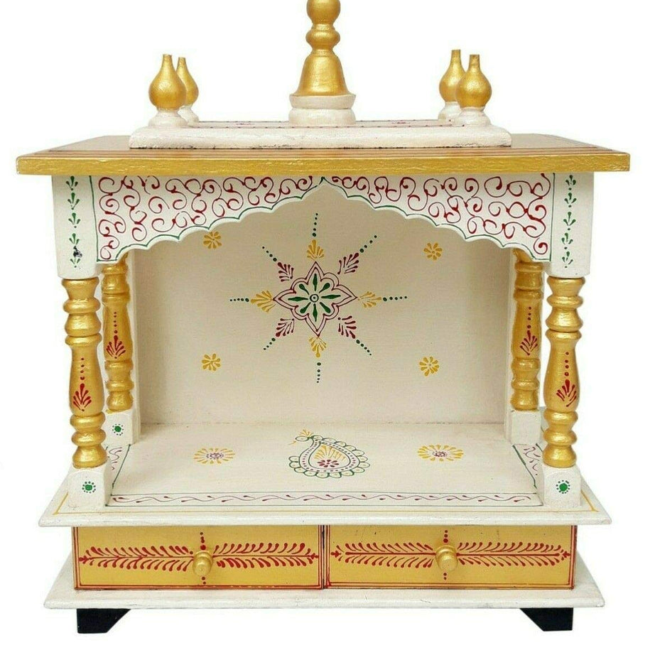 Rajasthan Art And Craft Wood Home Temple (Brown) (G18)