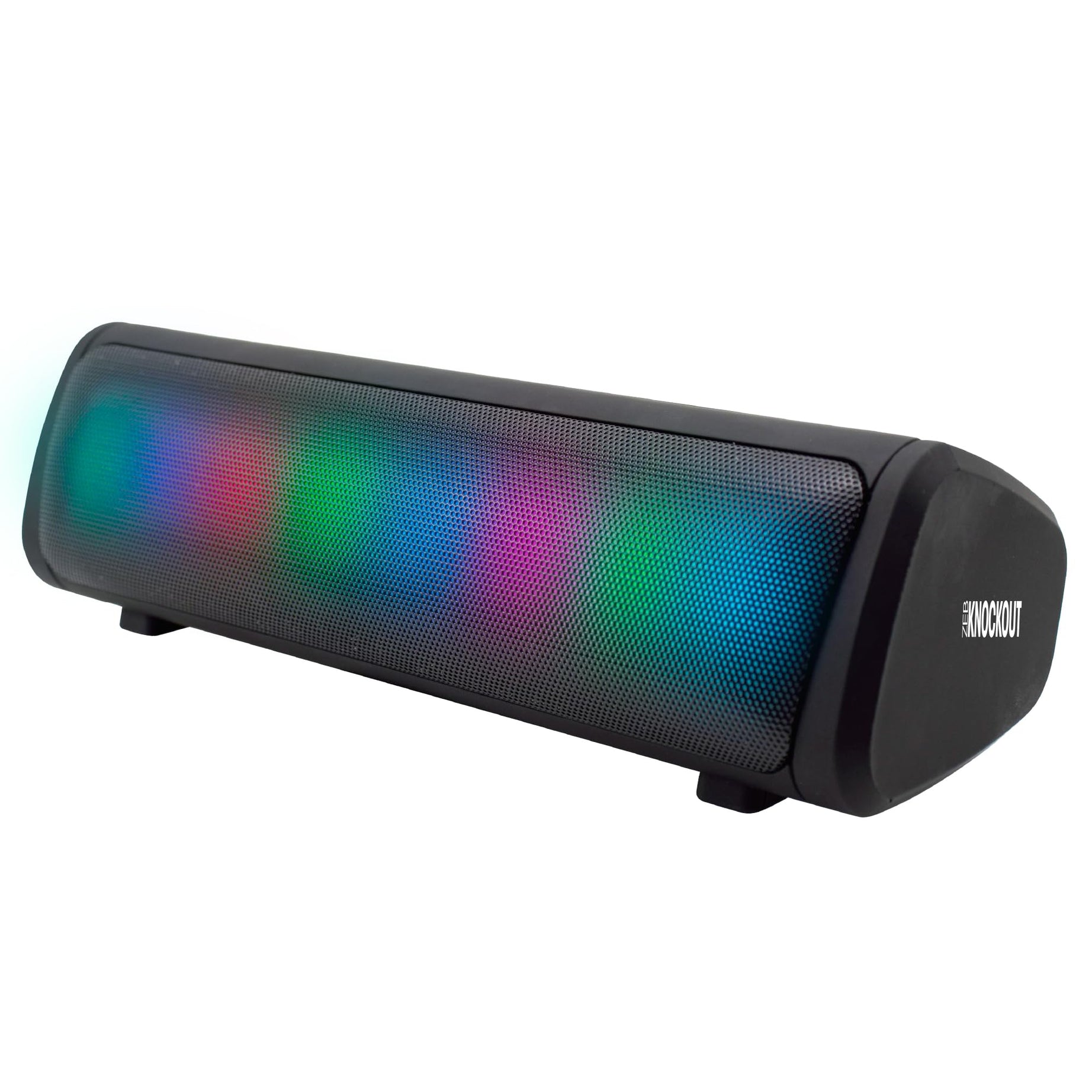 ZEBRONICS Knock out Portable Bluetooth v5.3 Speaker with 10W output, RGB LED Lights, TWS Function, up to 10h* backup, USB, mSD, Passive Radiator (Black)