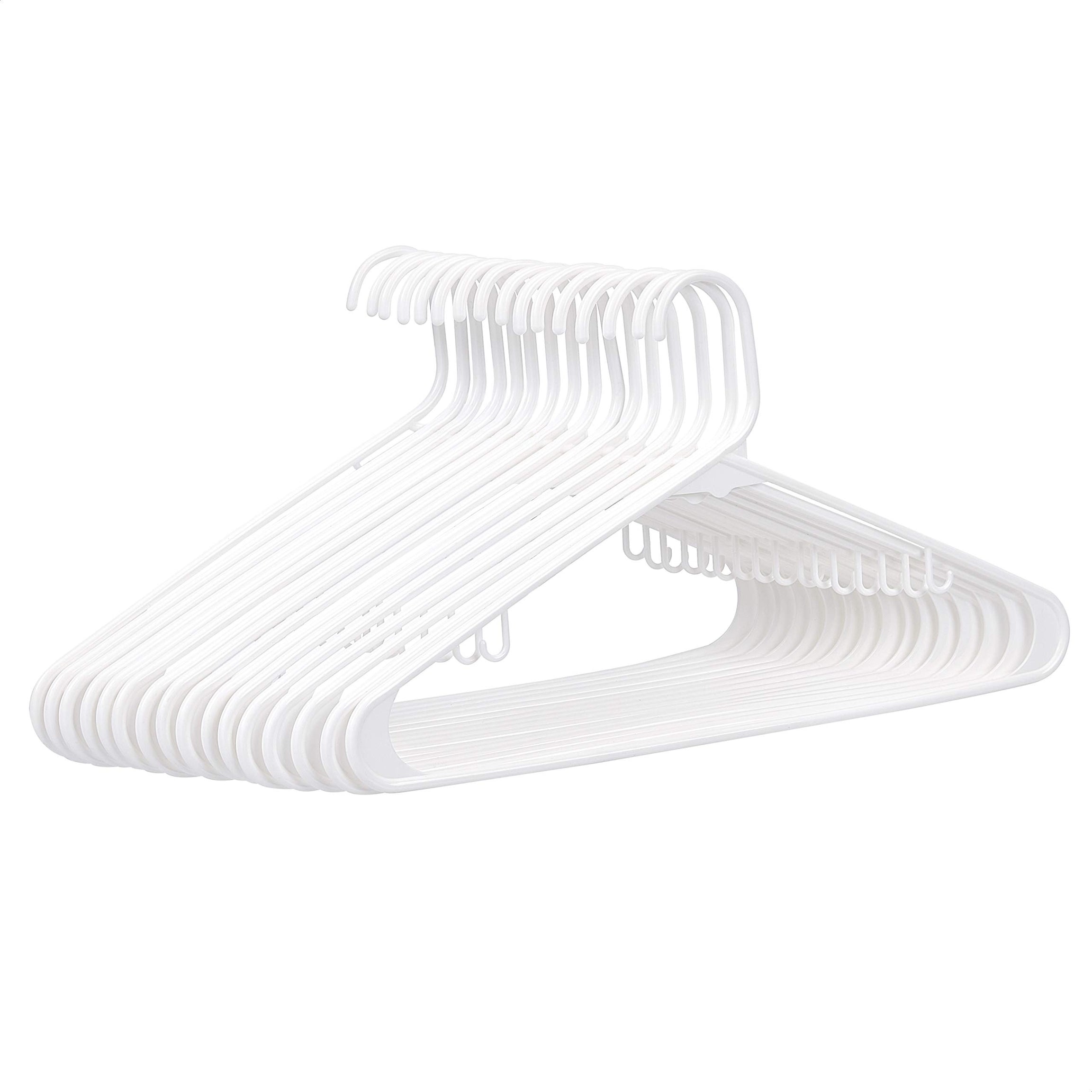 Amazon Brand - Solimo Plastic Hanger, Set Of 16, White