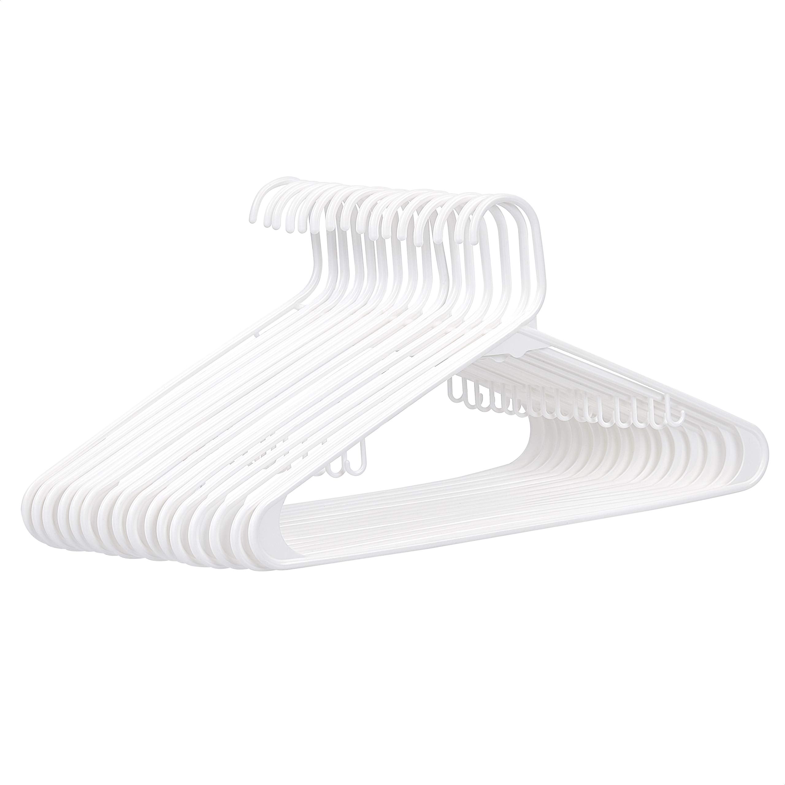 Amazon Brand - Solimo Plastic Hanger, Set Of 16, White