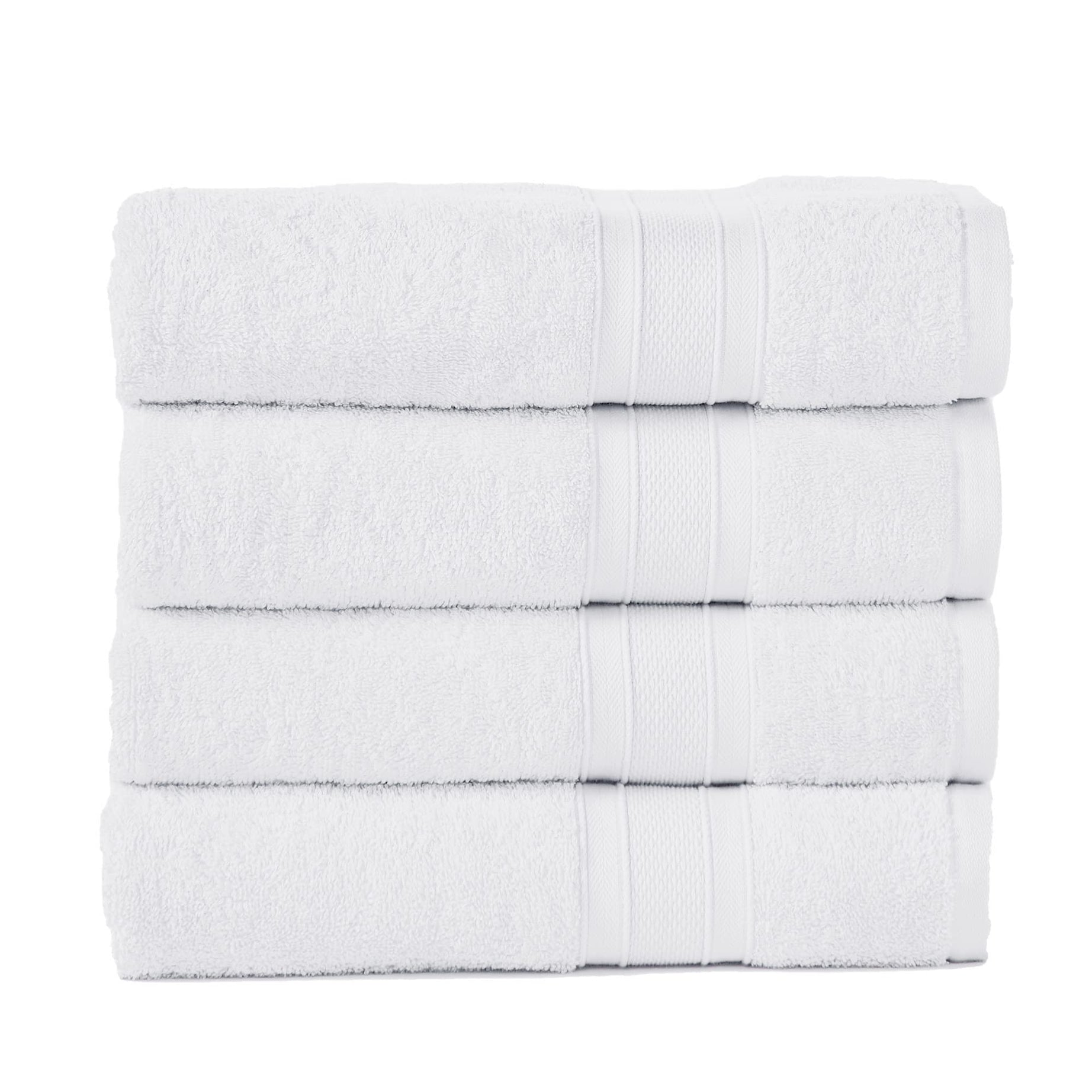 Trident Towels for Bath, 100% Cotton, Highly Absorbent, Bathroom Towels, Super Soft, 4 Piece Bath Towel Set, Soft Comfort, 500 GSM, White