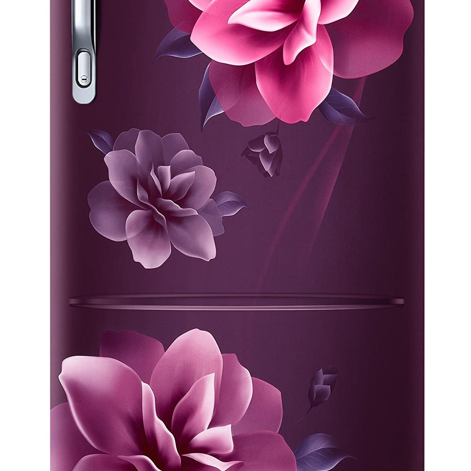 Samsung 223L 3 Star Inverter Direct-Cool Single Door Refrigerator Appliance (RR24C2823CR/NL,Camellia Purple) Base Stand Drawer 2023 Model