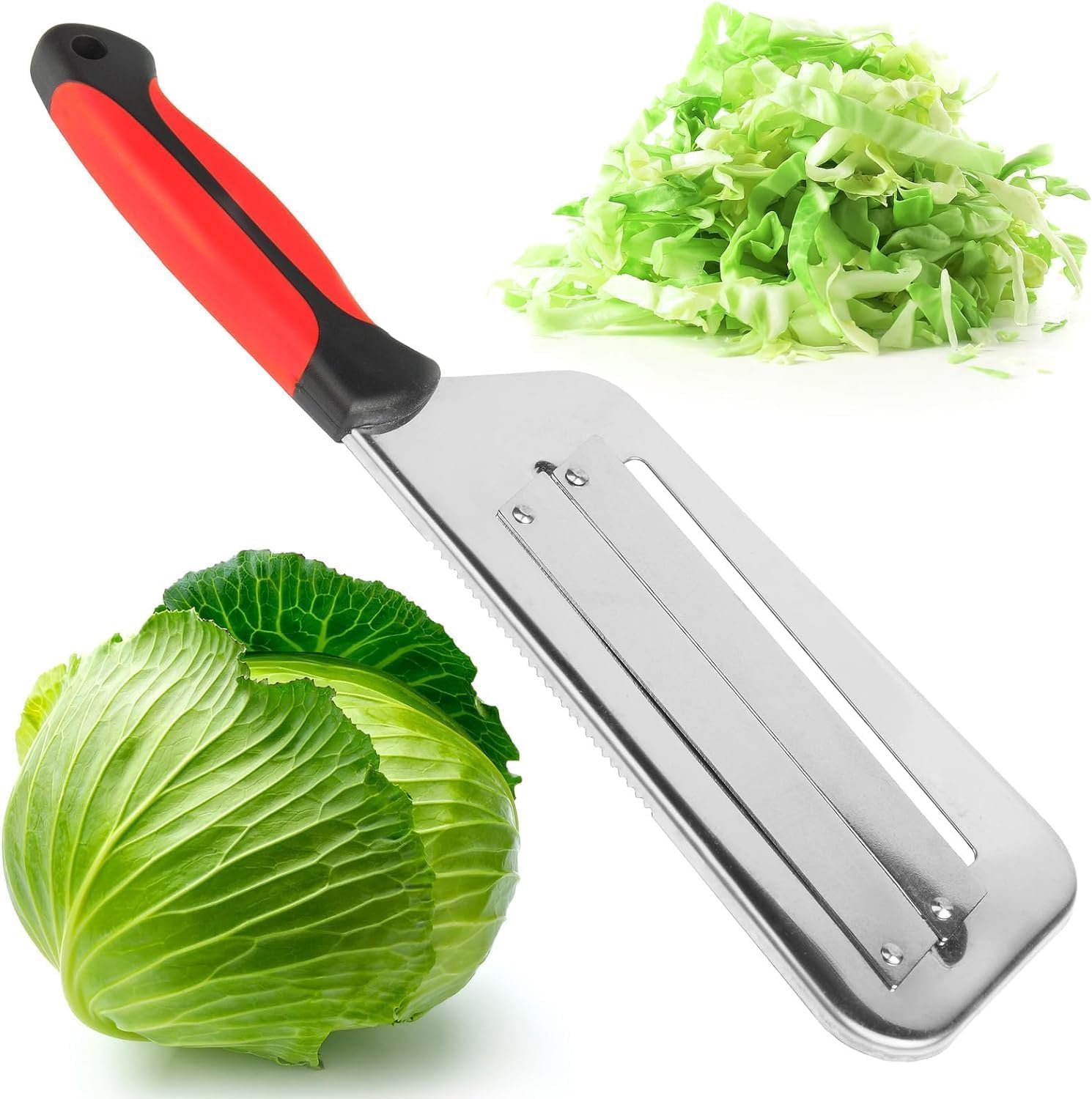 Golden bristro store Cabbage Shredder Kitchen Grater Slicer Stainless Steel Knife Fruit Chopper Grater for Kitchen Shredder for Cabbage Cutter - Red Cabbage Shredder for Cabbage Slaw Chopper Knife