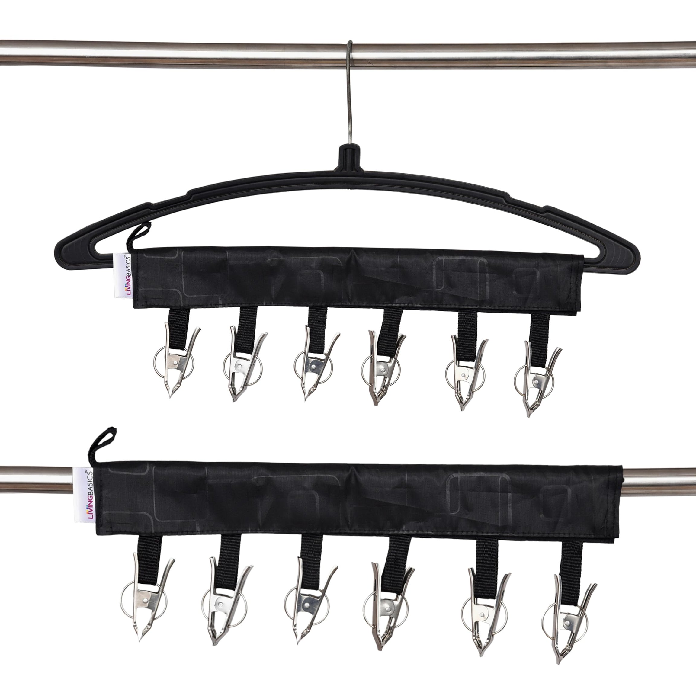 LivingBasics Heavy Duty Rust Free Cloth Peg/Clothes Clip/Cloth Drying Pins/Pegs for Hanger/Rods/Ropes/Drying Clothes (Pair of ICON Cloth Clip)