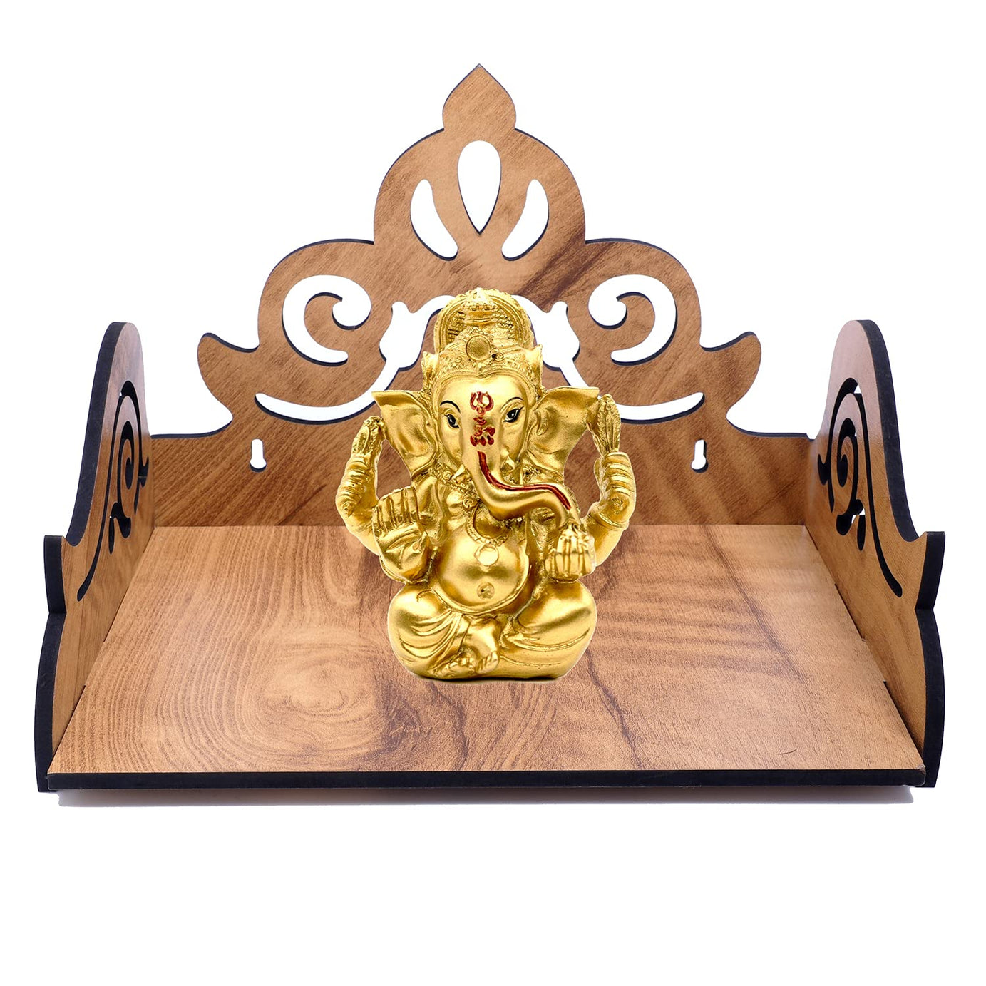 WOODEN VILLA Pooja Mandir for Home - Wooden Temple for Home Shop Office, Puja Mandir Pooja Stand for Home Wall Mounted