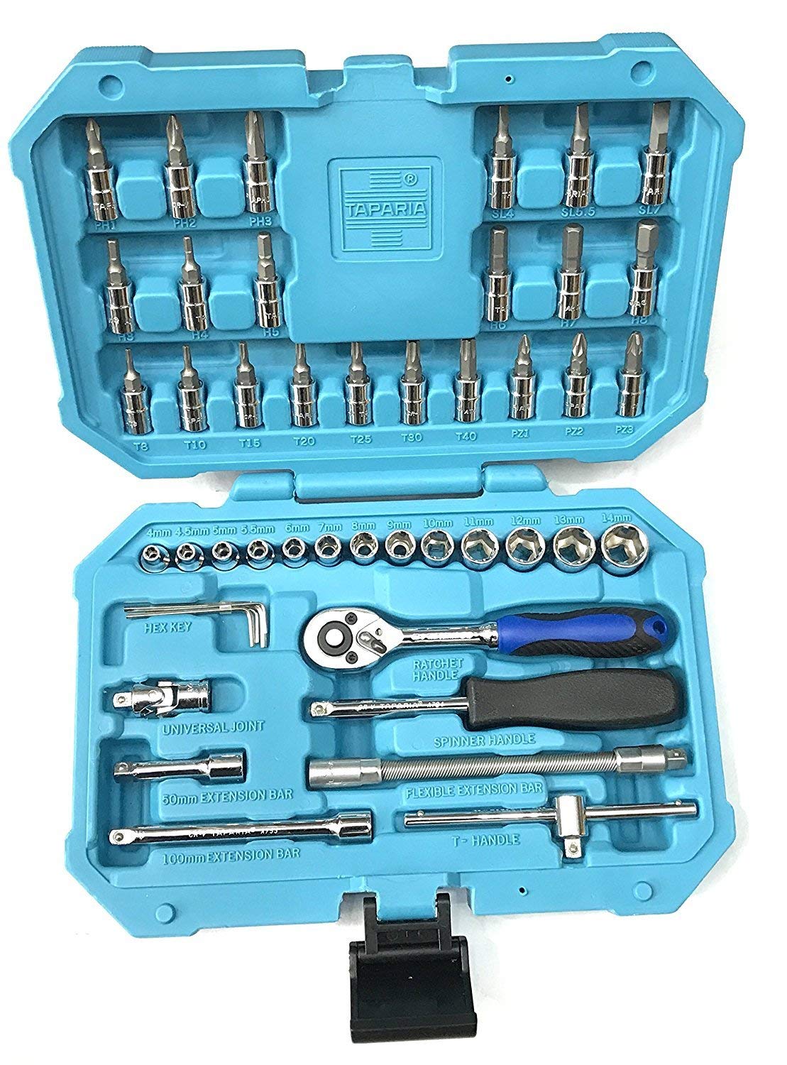 Taparia SA46 Steel Socket Set (Blue, 46-Pieces)