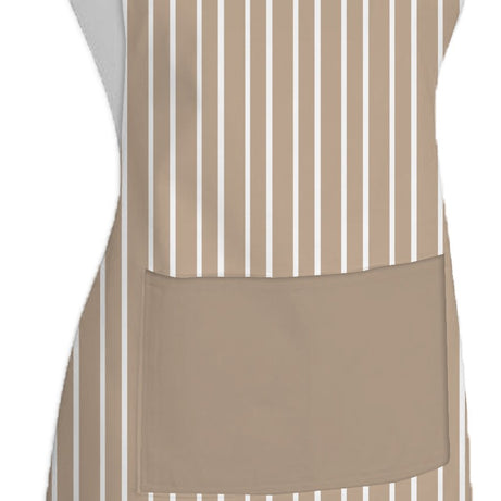 AIRWILL, 100% Cotton Designer Striped Weave Aprons, Sized 65cm in Width & 80cm in Length with 1 Center Pocket, Adjustable Buckle on Top and 2 Long Ties on Both 2 Sides. Pack of 1 piece