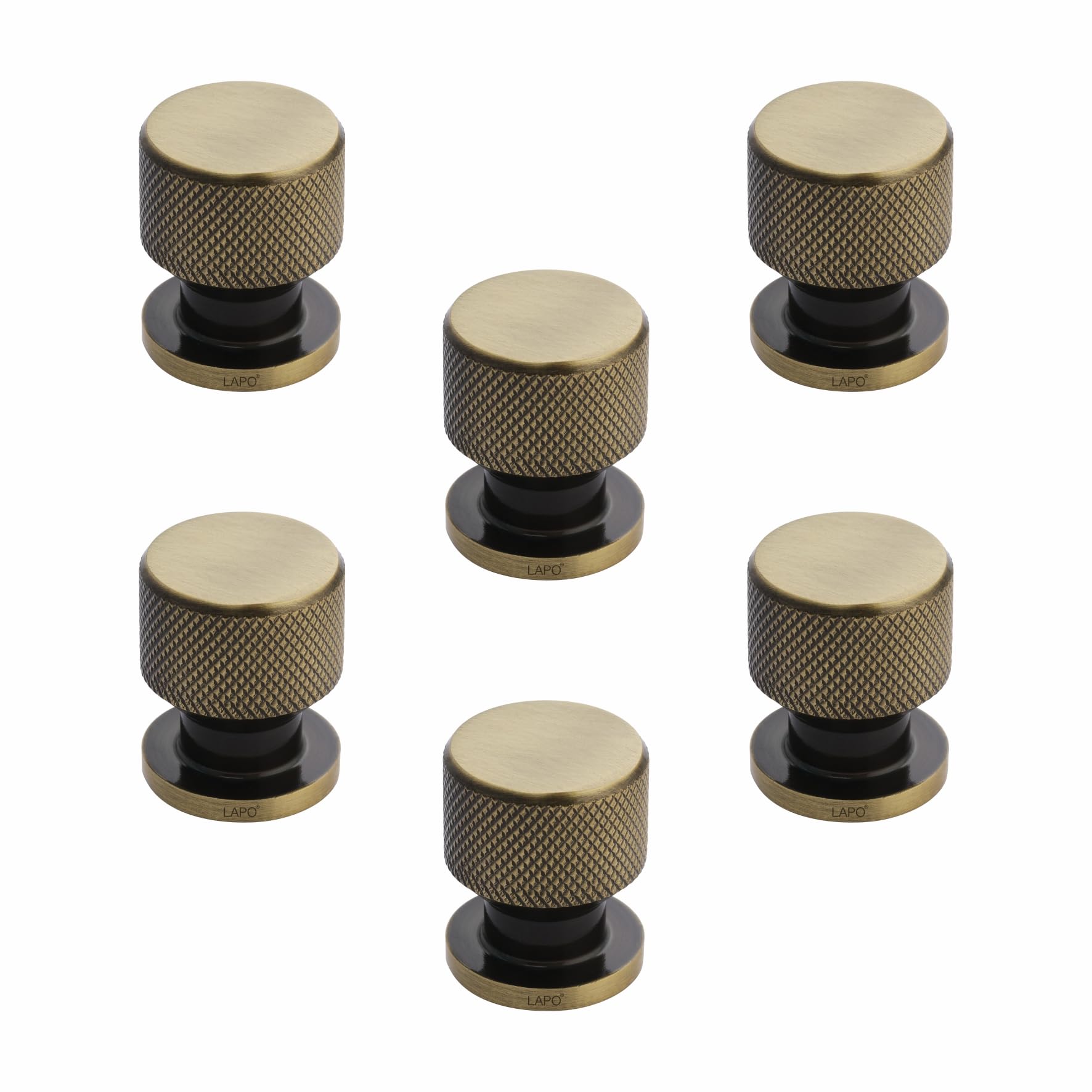 LAPO Aluminum Drawer Knob,Cabinet Knobs, Drawer Pulls - Sleek Antique Finish - Perfect for Home & Office Drawers - Pack of 6