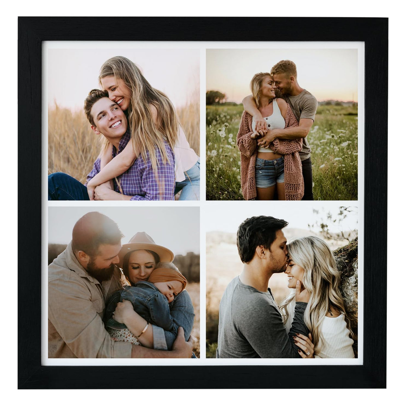 Ritwika's Personalized Collage Photo Frame With Your Pictures | Customised Gift For Anniversary, Birthday, Wedding, Couples | Size Starts From 7.5 x 7.5 Inch, Set of 1 (Square)