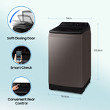 Samsung 10 Kg 5 Star Ecobubble Wi-Fi Inverter Fully Automatic Top Load Washing Machine (WA10BG4686BRTL, Rose Brown), Bubble Storm & Super Speed Technology