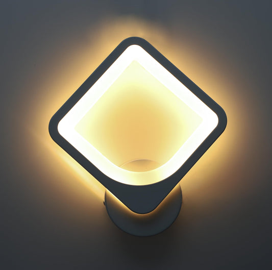 Errol White Body Home Decore Led Fancy Wall Light,Night Lamp,Decorative Lamp,Color-Warm White.(Square)