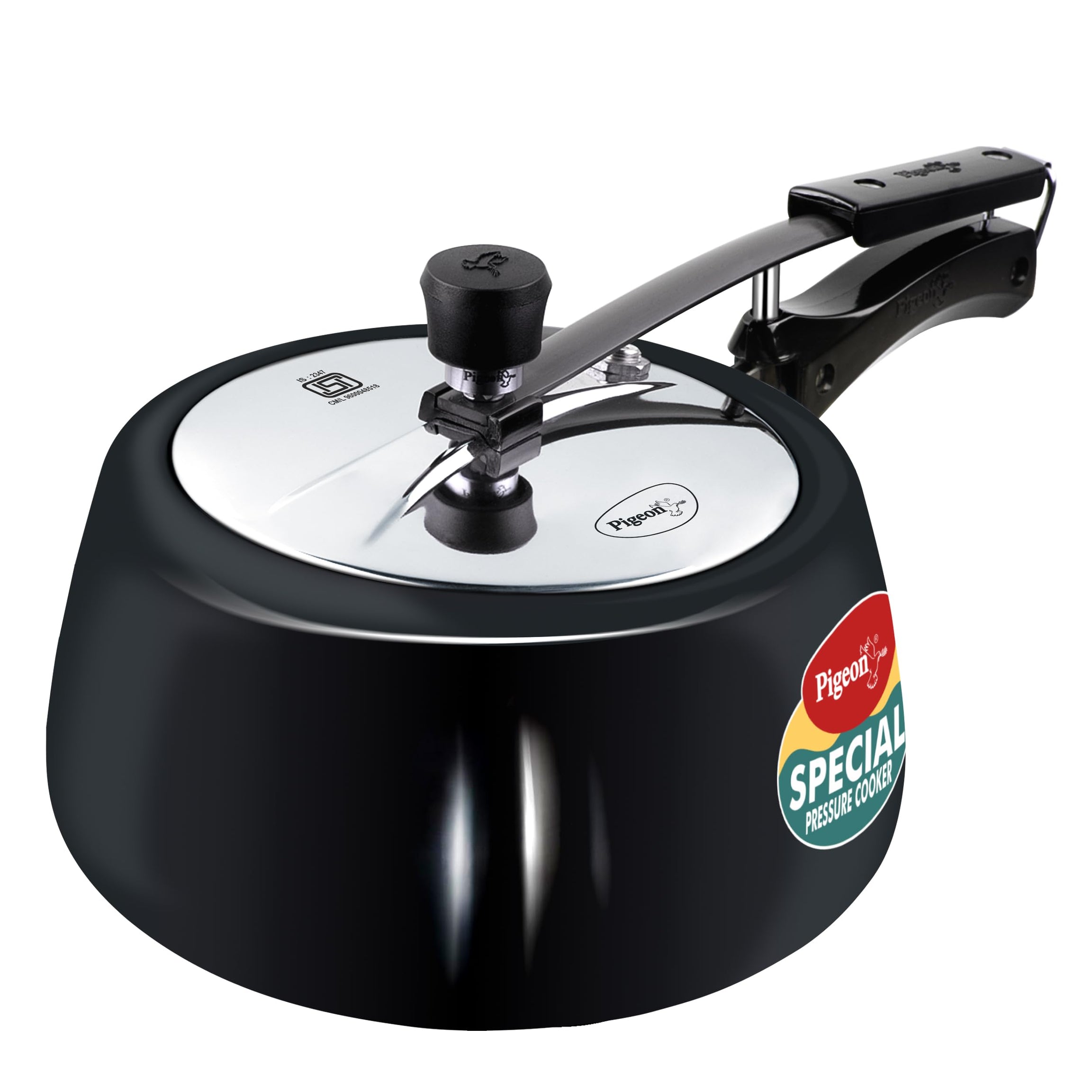 Pigeon by Stovekraft 2 Litre Special Plus Hard Anodised Inner Lid Induction Base Pressure Cooker (Black) BIS Certified