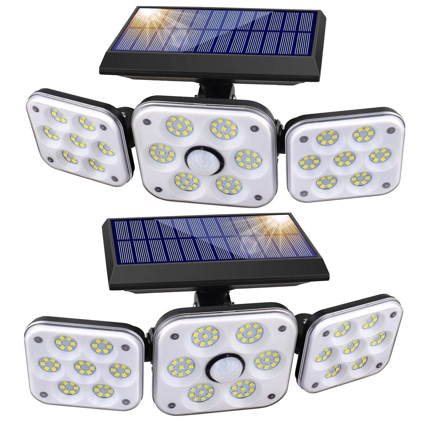 SMY Lighting Solar Motion Lights Outdoor, 3 Adjustable Heads Solar Wall Lights with Motion Sensor,138 LED Solar Security Lights,270°Wide Angle, IP65 Waterproof for Garage Yard Garden Porch