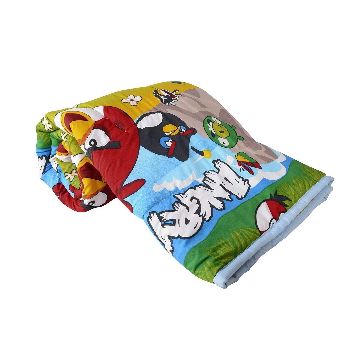 WONDERLOOK Cartoon Kids Design Print Single Bed Reversible AC Blanket | Dohar (Polycotton, (Angrry-birds)